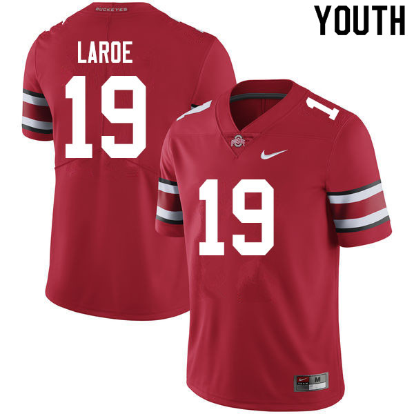 Ohio State Buckeyes Jagger LaRoe Youth #19 Scarlet Authentic Stitched College Football Jersey